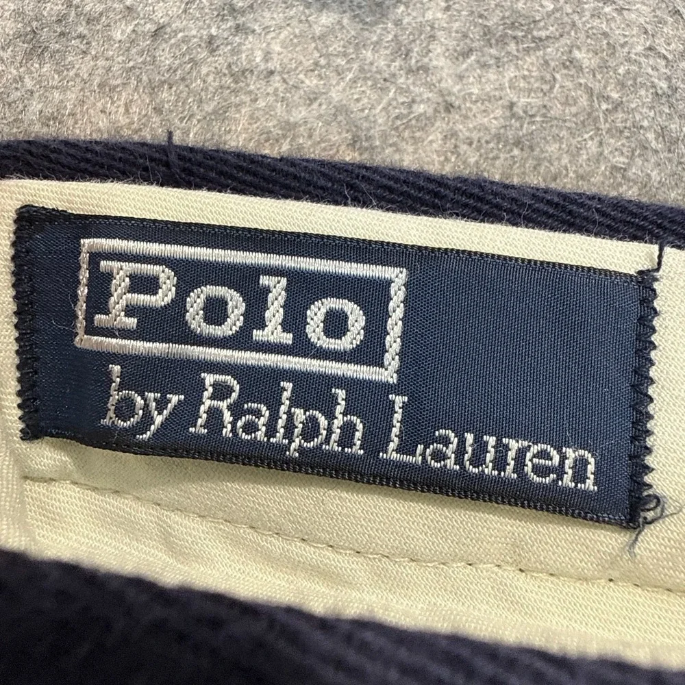 VTG Polo Ralph Lauren Pleated Cotton Pants Mens 34x32 (fits 32x29) Navy 90s Y2k